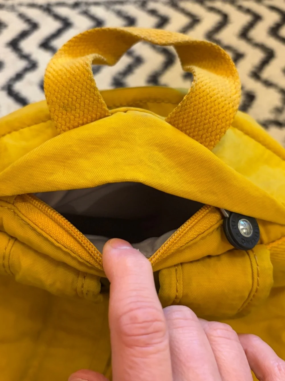 Kipling Medium Yellow Lightweight Packable Backpack GUC School Work Travel